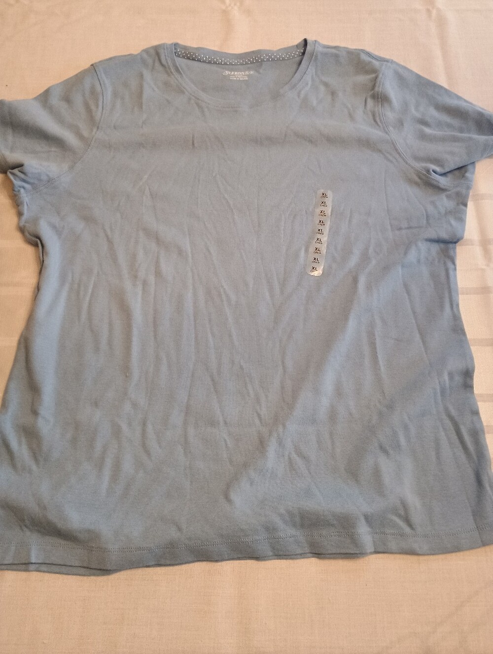 NWT ST JOHNS BAY Womans crew neck t shirt/dream blue size xl